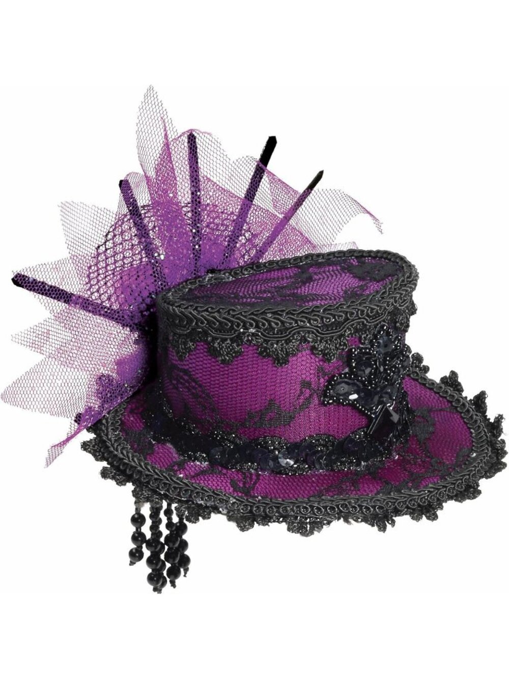 🎃Forum Novelties Women's Purple Steampunk Victorian Mini Top Hat Accessory